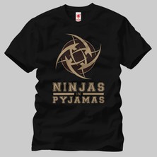 Crazy Team Ninjas In Pyjamas Logo 3 Erkek Tişört