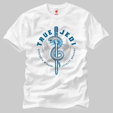Crazy True Jedi Lightsaber Snake Graphic Erkek Tişört