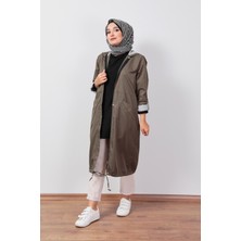 Wathka Kapüşonlu Trençkot - Haki