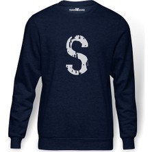 Tshirthane Riverdale Jughead's S Baskılı İndigo Mavi Lacivert Erkek Örme Sweatshirt Uzun kol