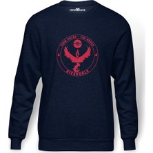 Tshirthane Riverdale Team Volar Pokemon Go Baskılı İndigo Mavi Lacivert Erkek Örme Sweatshirt Uzun kol