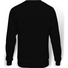 Tshirthane VENOM Baskılı Siyah Erkek Örme Sweatshirt Uzun kol