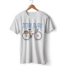 Art Hediye Bisiklet Pedal Away Logo Baskılı Tişört Tshirt