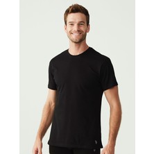 U.S. Polo Assn. 80197 Erkek Siyah 2'li Yuvarlak Yaka Atlet