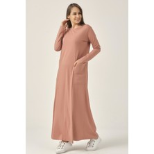 Darlin Moda Bisküvi Cepli Sıfır Yaka Elbise DM0321