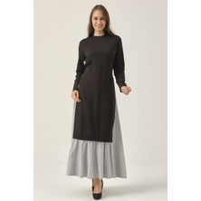 Darlin Moda Siyah Toka Detaylı Maxi Boy Elbise DM91006