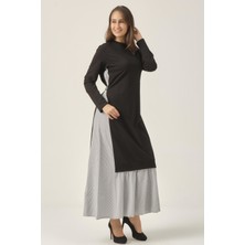 Darlin Moda Siyah Toka Detaylı Maxi Boy Elbise DM91006