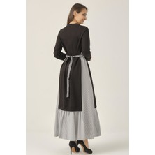 Darlin Moda Siyah Toka Detaylı Maxi Boy Elbise DM91006