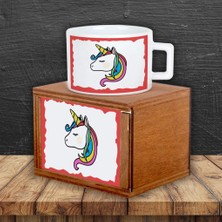 Unicorn Kutulu Kupa Işıklı Biblo Gece Lambası Unicorn Defter Hediye Seti