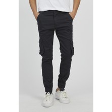 Serseri Jeans Füme Renk Likralı Slim Fit Körüklü Cep Kargo Pantolon