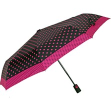 Umbrella Şemsiye Siyah Pembe Puanteli