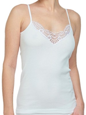 FSM1453 Kadın Pamuklu Ip Askılı Dantellı Atlet