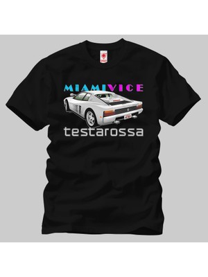 Crazy Ferrari Testarossa Miami Vice Erkek Tişört
