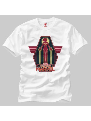 Crazy Captain Marvel Flying Character Erkek Tişört