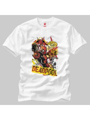 Crazy Deadpool Comic Panel Erkek Tişört