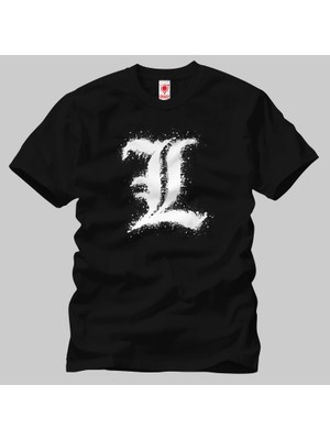 Crazy Death Note Dist L Logo Erkek Tişört