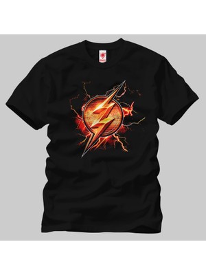 Crazy Justice League Flash Logo Erkek Tişört
