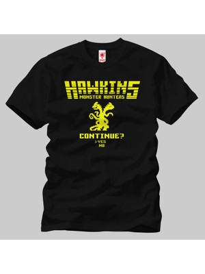 Crazy Stranger Things Monster Hunters Erkek Tişört