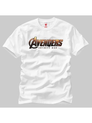 Crazy Avengers Infinity War Logo Erkek Tişört