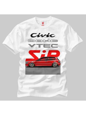 Crazy Honda Civic Dohc Vtec Sir Erkek Tişört