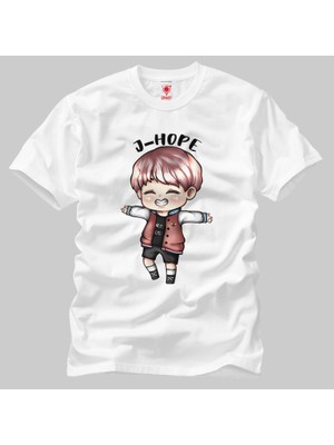 Crazy Bts Cartoon J-Hope Chibi Erkek Tişört