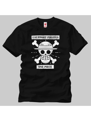 Crazy One Piece I Support Pirates Erkek Tişört