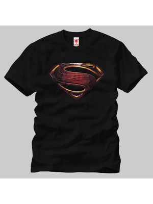Crazy Justice League Superman Metallic Symbol Erkek Tişört