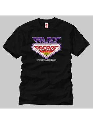 Crazy Stranger Things Palace Arcade Hawkins Indiana Erkek Tişört
