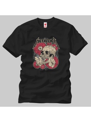Crazy Metallica Skull And Eyes Erkek Tişört