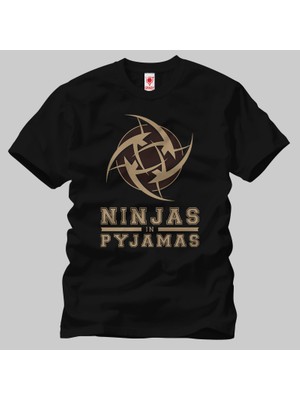 Crazy Team Ninjas In Pyjamas Logo 3 Erkek Tişört