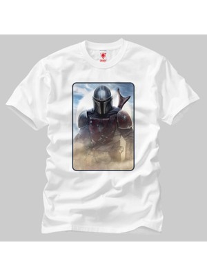 Crazy The Mandalorian Walking Through Desert Dust Erkek Tişört