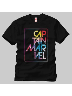 Crazy Captain Marvel Colorful Planetary Horizon Erkek Tişört