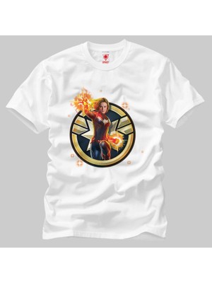 Crazy Captain Marvel Glowing Photon Energy Erkek Tişört