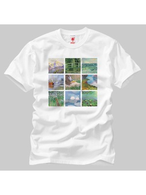Crazy Claude Monet Collage Erkek Tişört