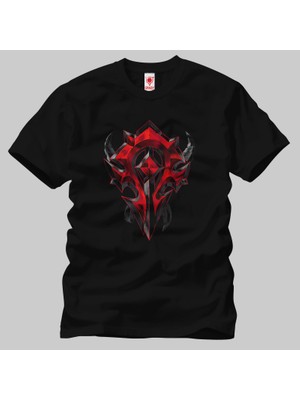 Crazy World Of Warcraft Horde Shield Erkek Tişört