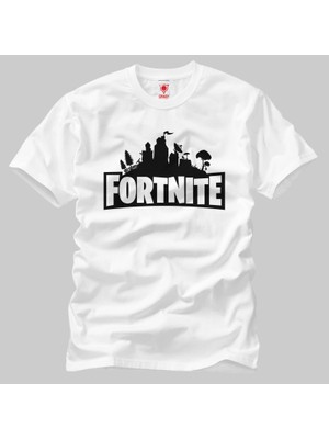 Crazy Fortnite City Logo Erkek Tişört