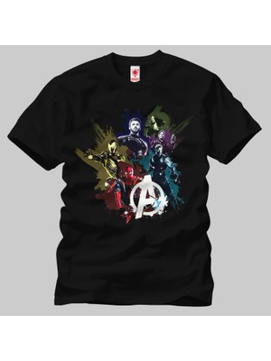 Crazy Avengers Infinity War Avengers Paint Splatter Erkek Tişört