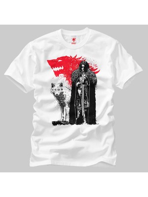 Crazy Game Of Thrones The King And The White Wolf Erkek Tişört