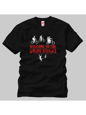 Crazy Stranger Things Welcome Upside Down Erkek Tişört