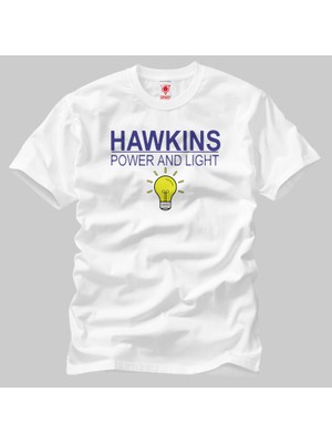 Crazy Stranger Things Hawkins Power And Light Erkek Tişört