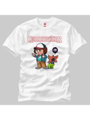 Crazy Stranger Things Dustin Grrrrrr Erkek Tişört