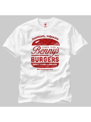 Crazy Stranger Things Bennys Burgers Erkek Tişört