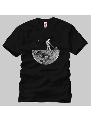 Crazy Astronaut Moon Erkek Tişört