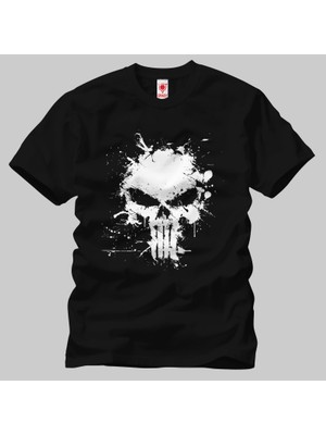 Crazy Punisher Disstred Logo Erkek Tişört