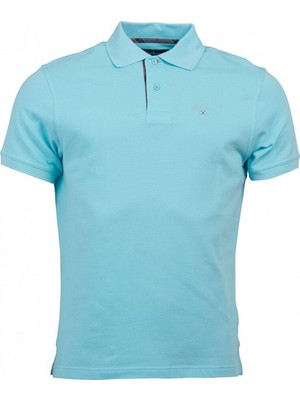 Barbour Tartan Pique Polo Shirt AQ12 Aqua Marine