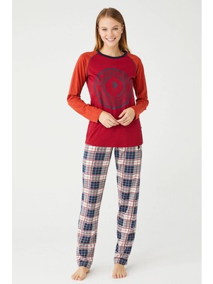 U.S. Polo Assn. Kadın Bordo Pijama Takım