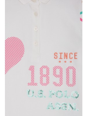 U.S. Polo Assn. Kız Çocuk Off White T Shirt