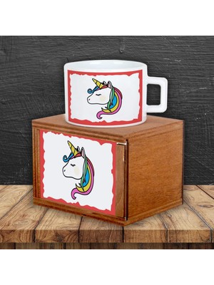 Unicorn Kutulu Kupa Işıklı Biblo Gece Lambası Unicorn Defter Hediye Seti