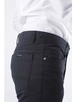 Perpant Üst Cep Regular Erkek Pantolon Siyah 54