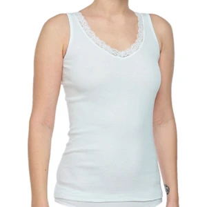 FSM1453 Kadın Pamuklu V-Yaka Dantellı Atlet